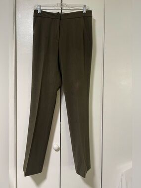 Vintage Iris Singer Tailored Straight-Leg Pants in Olive Size 6